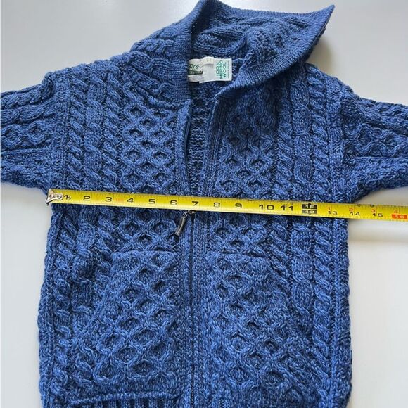 Aran Crafts Kids Merino Hooded Aran Zip Cardigan 6-7 Y - Picture 10 of 11